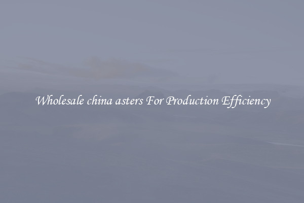 Wholesale china asters For Production Efficiency