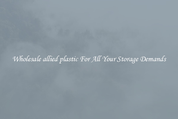 Wholesale allied plastic For All Your Storage Demands