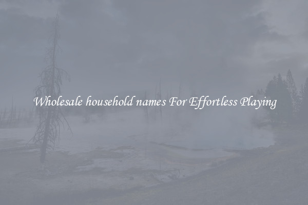 Wholesale household names For Effortless Playing