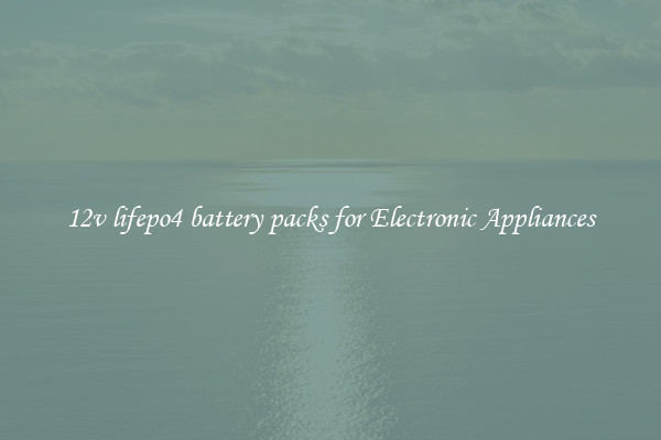12v lifepo4 battery packs for Electronic Appliances