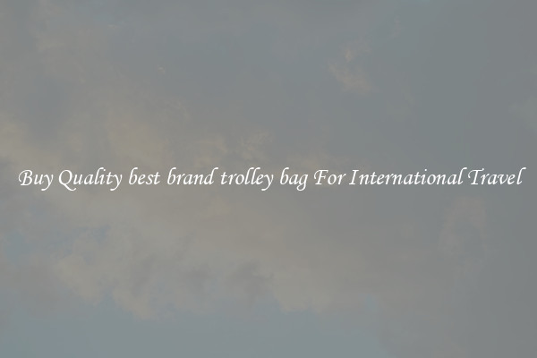 Buy Quality best brand trolley bag For International Travel