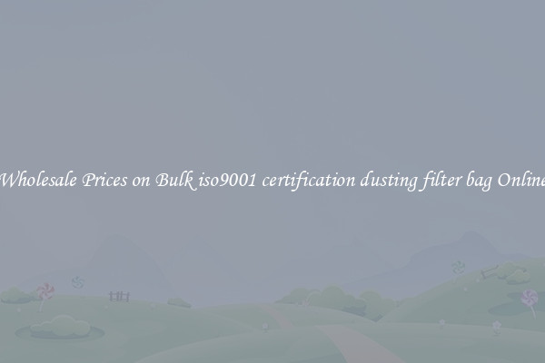 Wholesale Prices on Bulk iso9001 certification dusting filter bag Online