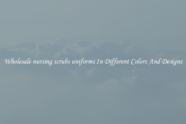 Wholesale nursing scrubs uniforms In Different Colors And Designs