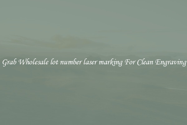 Grab Wholesale lot number laser marking For Clean Engraving
