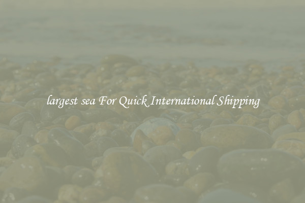 largest sea For Quick International Shipping