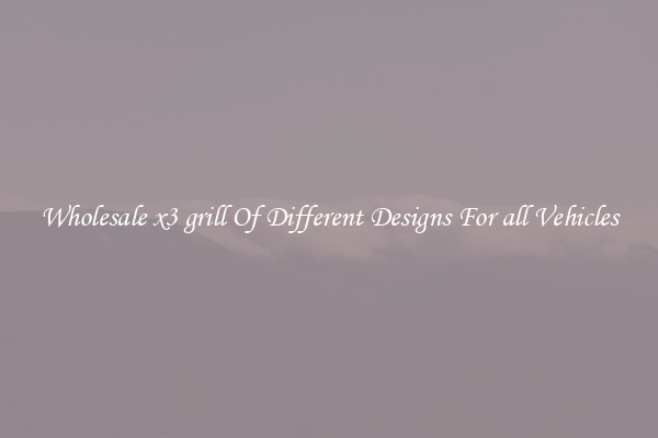 Wholesale x3 grill Of Different Designs For all Vehicles